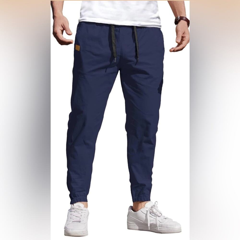Coofandy Classic Navy Joggers with Drawstring Size 2XL (B1)